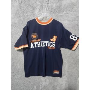 Vintage 90s Mens Large Dark Blue "Chump Athletics" Jersey Double Sided